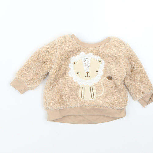 Jack & Lily Baby Beige Geometric  Pullover Jumper Size 0-3 Months