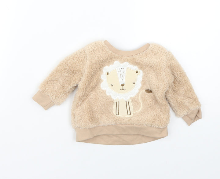 Jack & Lily Baby Beige Geometric  Pullover Jumper Size 0-3 Months