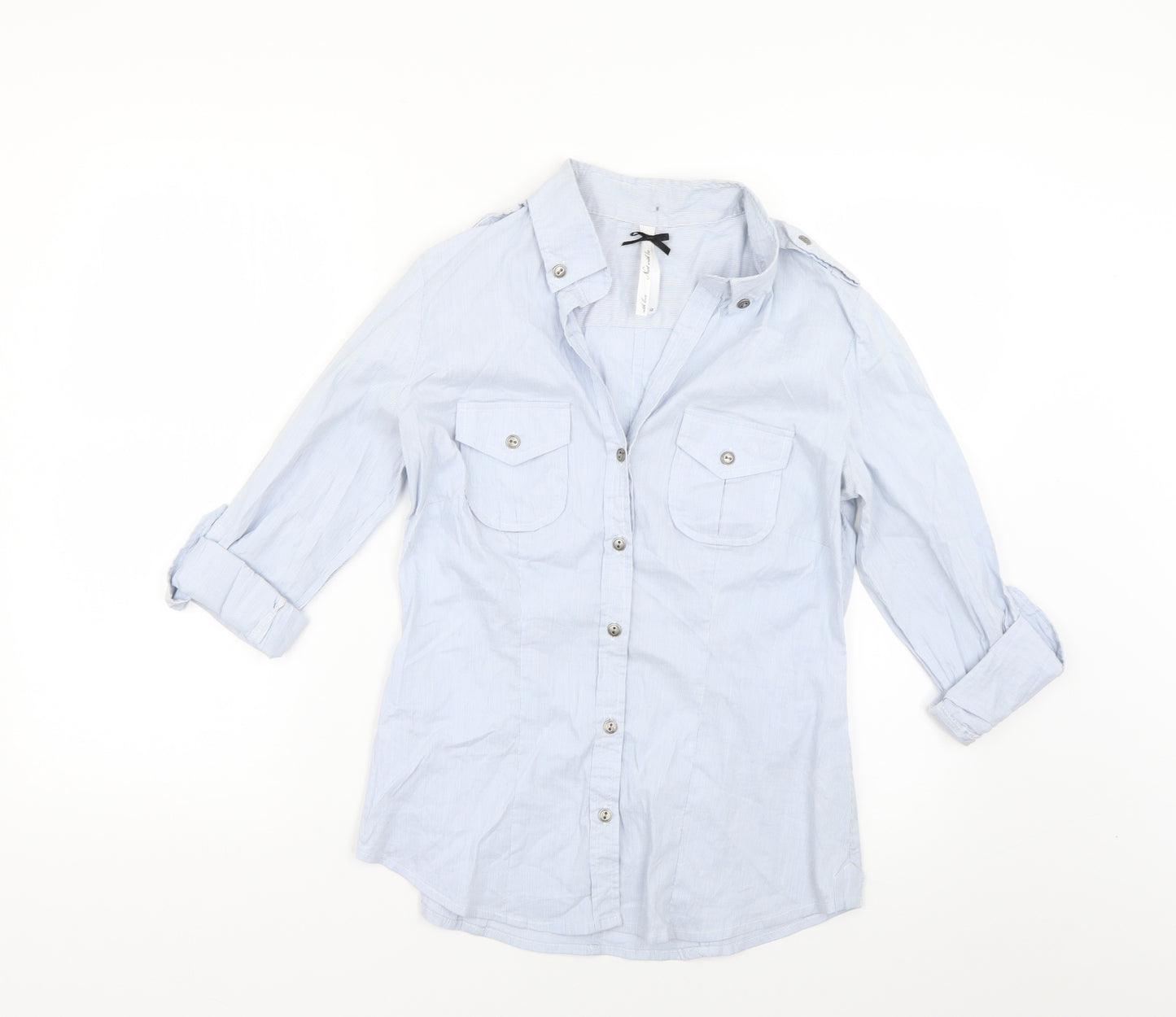 NEXT Womens Blue Striped  Basic Button-Up Size 12