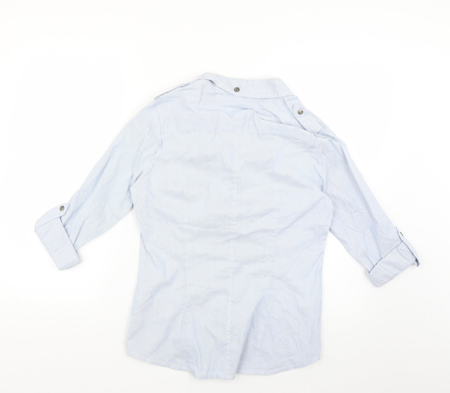 NEXT Womens Blue Striped  Basic Button-Up Size 12