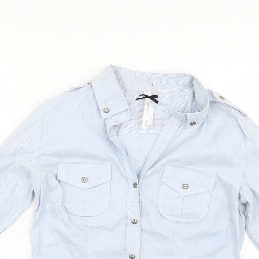NEXT Womens Blue Striped  Basic Button-Up Size 12