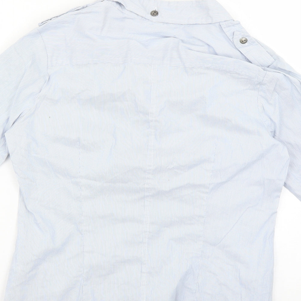 NEXT Womens Blue Striped  Basic Button-Up Size 12