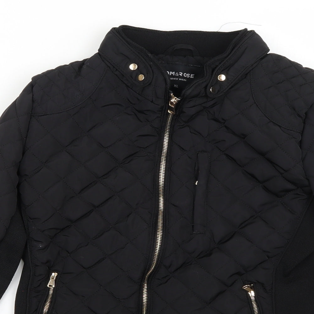 tom&rose Womens Black   Rain Coat Coat Size XL