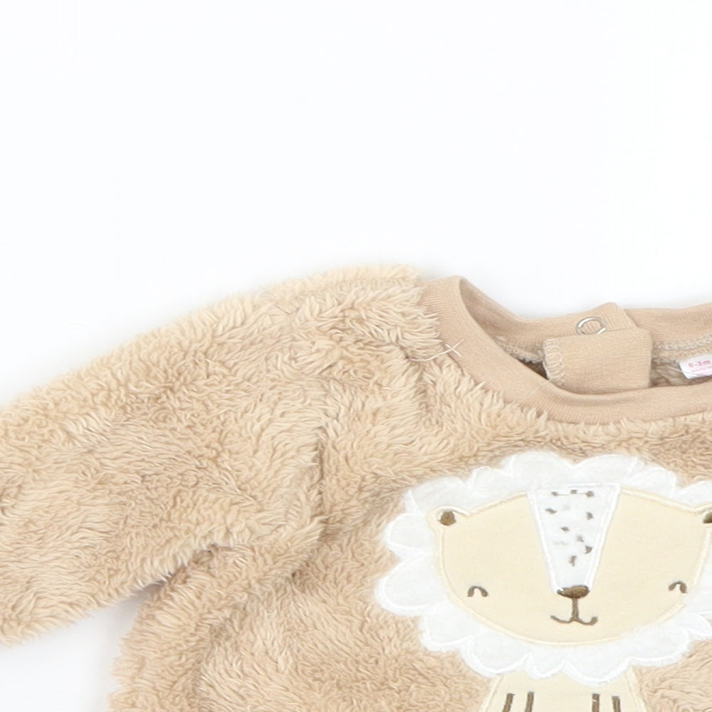 Jack & Lily Baby Beige Geometric  Pullover Jumper Size 0-3 Months