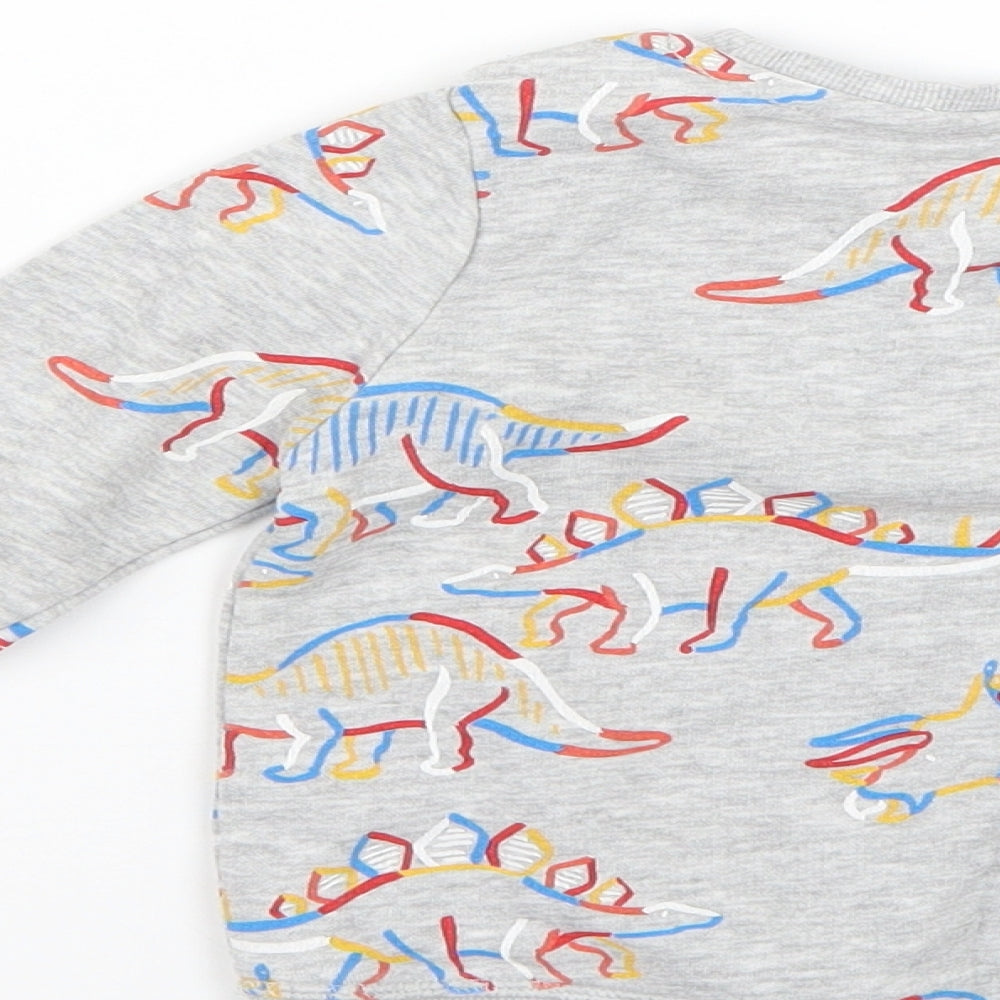 Marks and Spencer Baby Grey Geometric  Pullover Jumper Size 18-24 Months