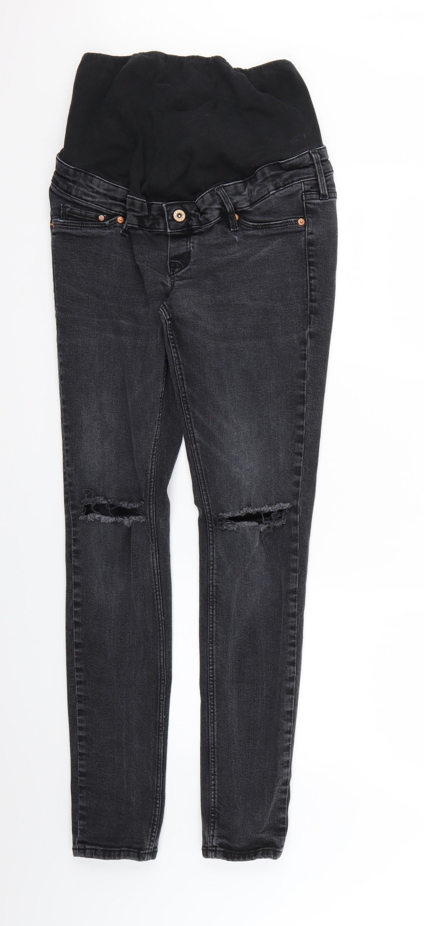 H&M Womens Black   Skinny Jeans Size 10 L27 in - Maternity
