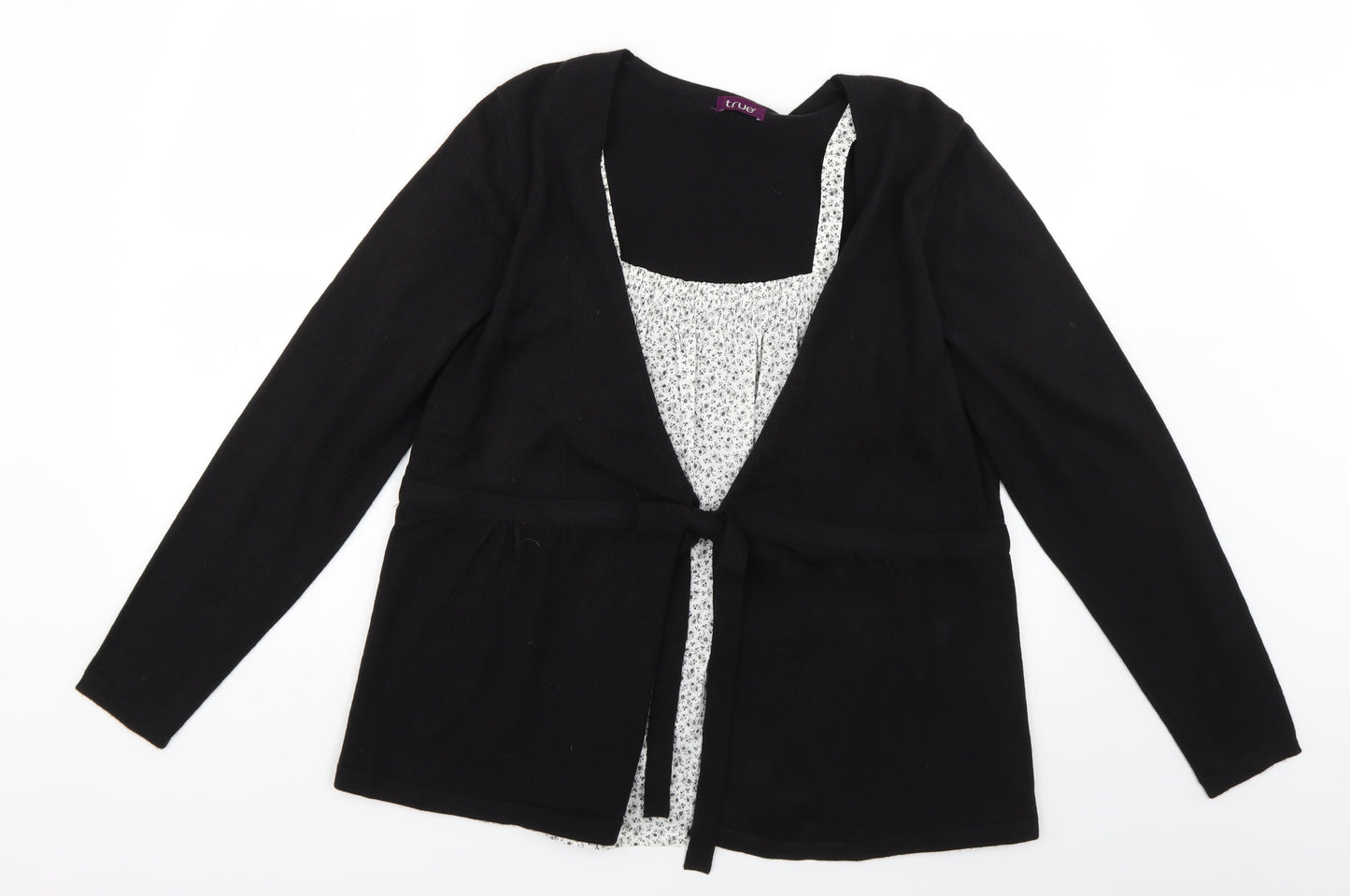 TRUE Womens Black   Pullover Jumper Size 18