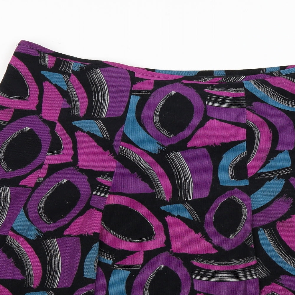 M&Co Womens Multicoloured Geometric  Flare Skirt Size 16