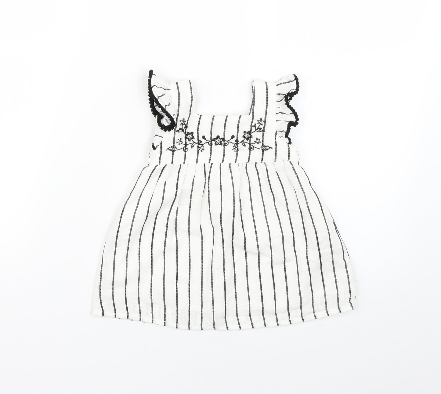 Primark Baby White Striped  Fit & Flare  Size 3-6 Months