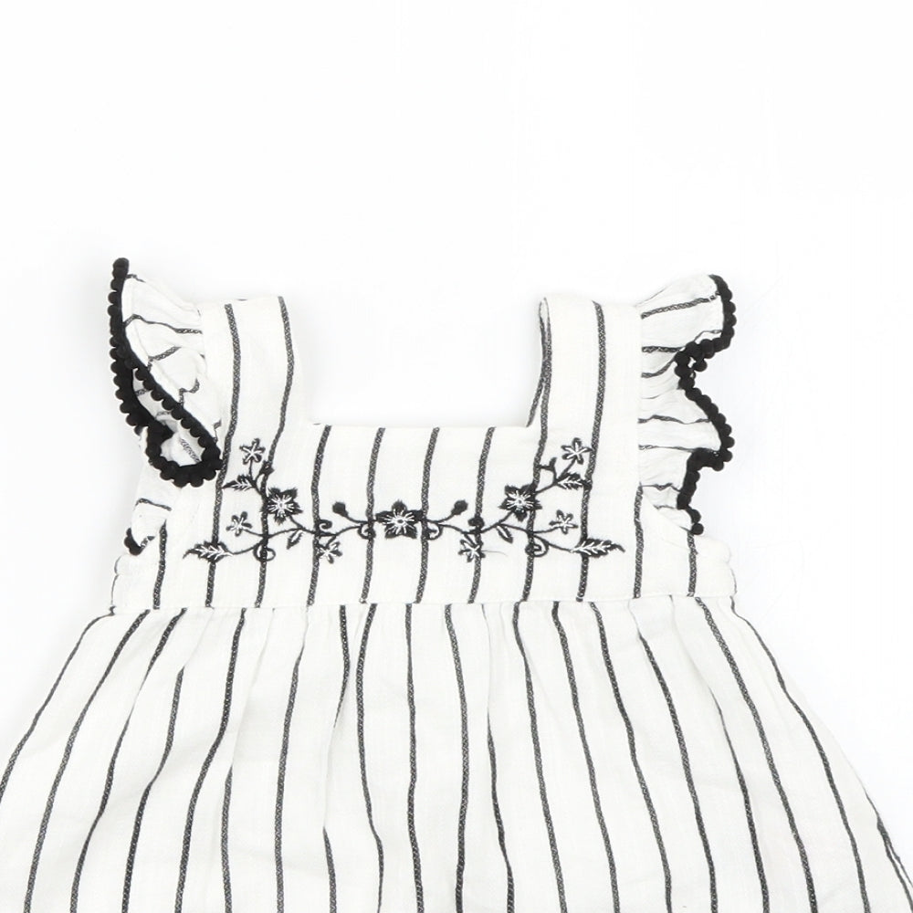 Primark Baby White Striped  Fit & Flare  Size 3-6 Months