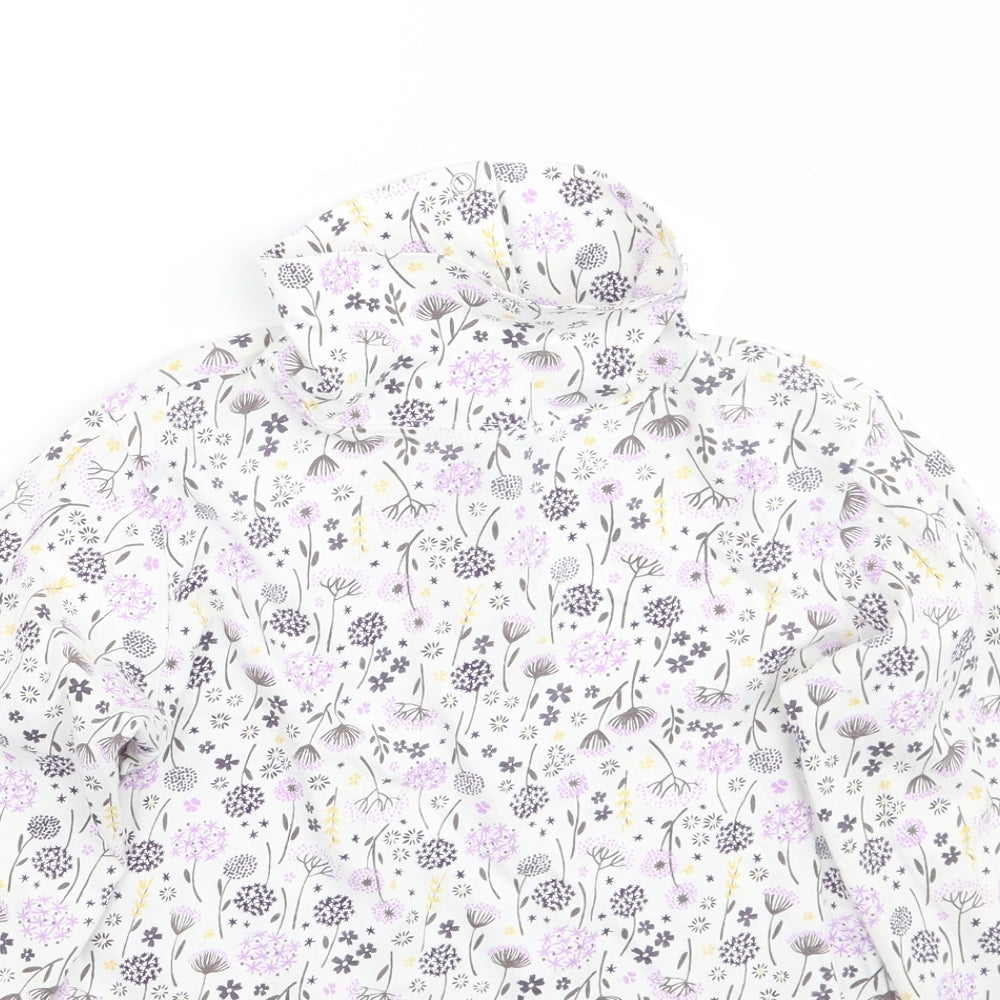 hullabaloo Girls White Floral  Basic T-Shirt Size 9-10 Years