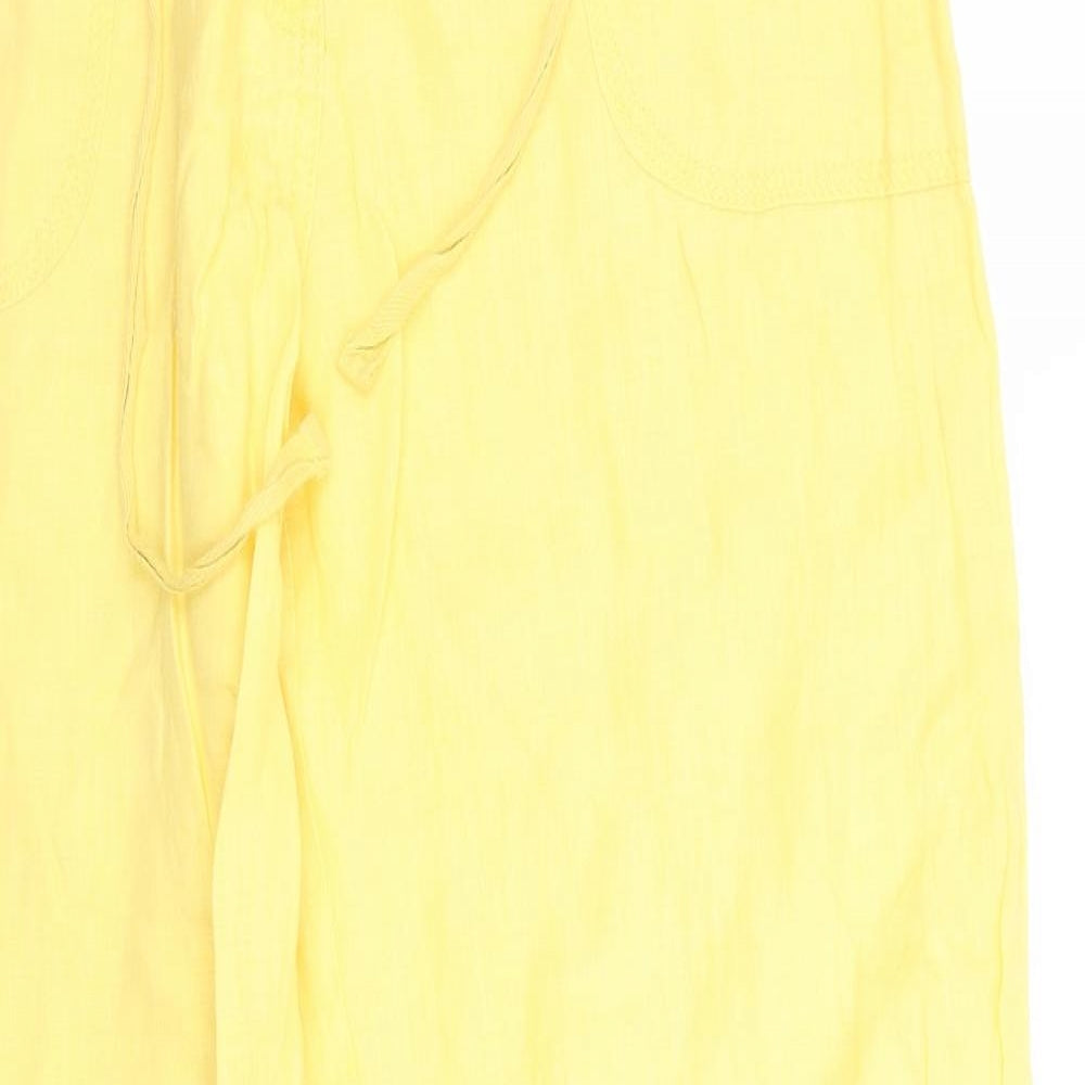 Denim & Co. Womens Yellow   Trousers  Size 12 L30 in