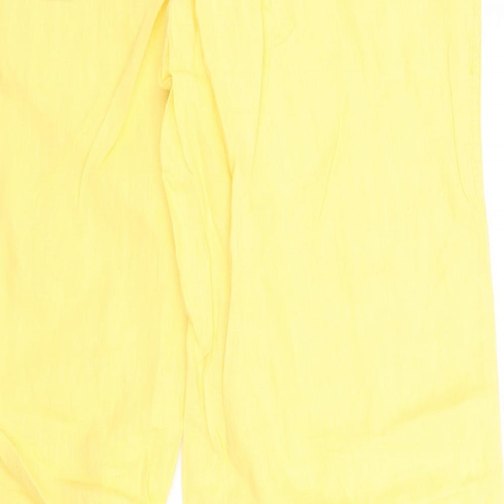Denim & Co. Womens Yellow   Trousers  Size 12 L30 in