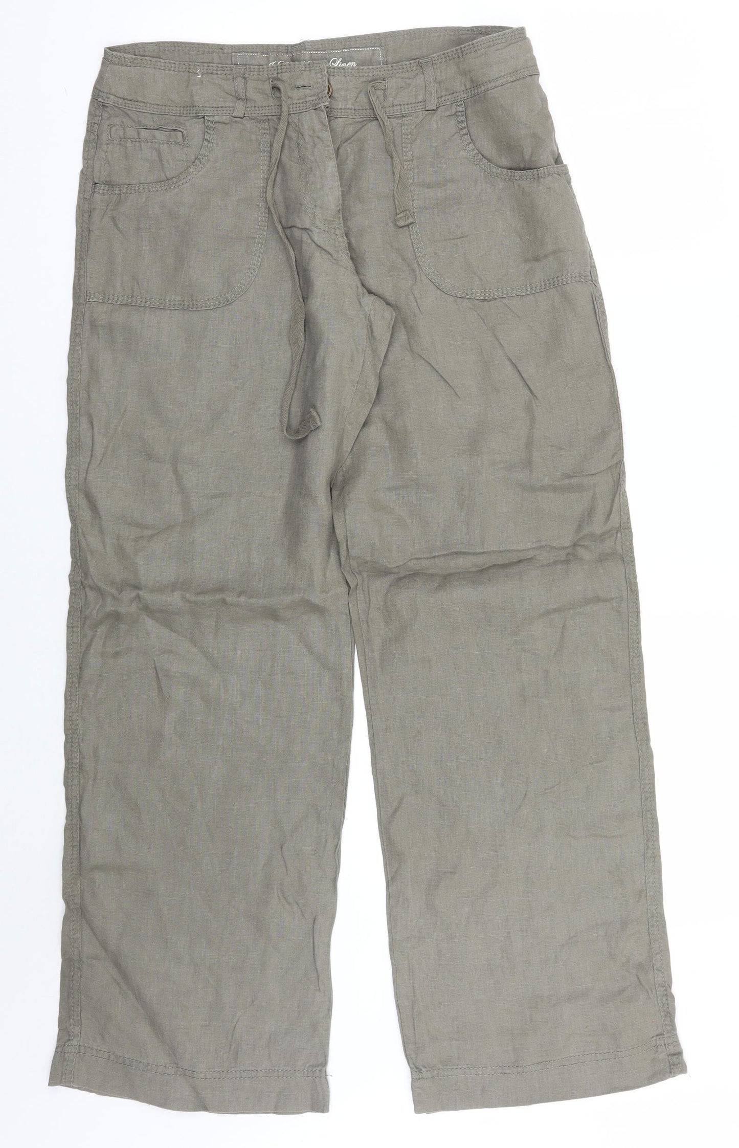 Denim & Co. Womens Green   Trousers  Size 10 L30 in