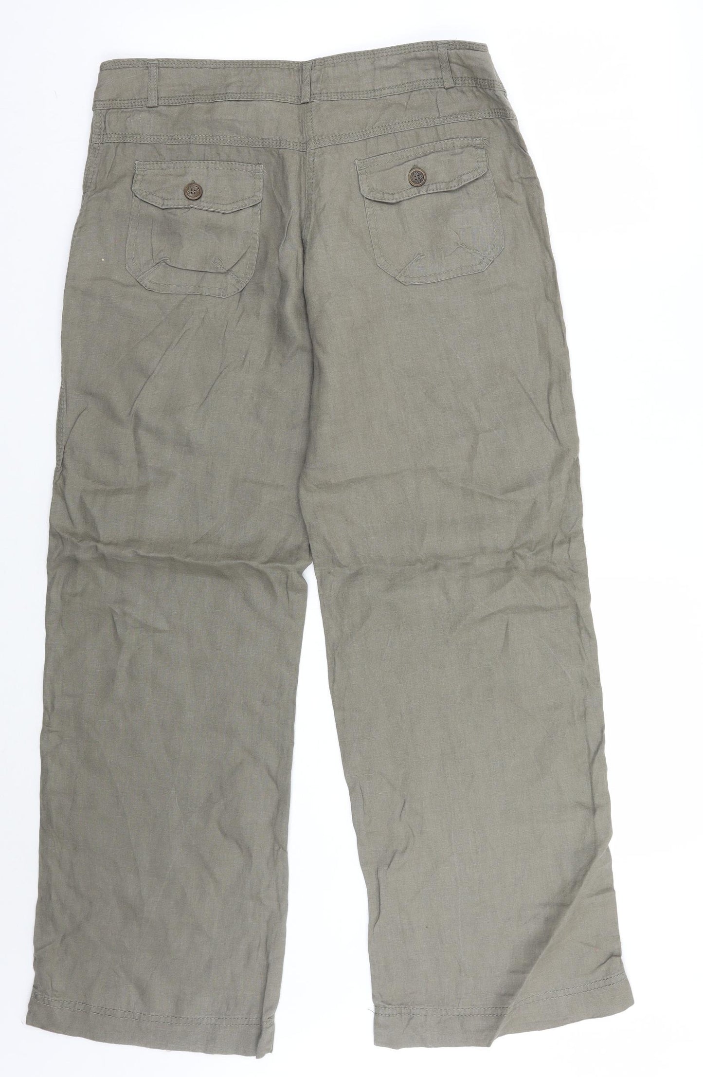 Denim & Co. Womens Green   Trousers  Size 10 L30 in