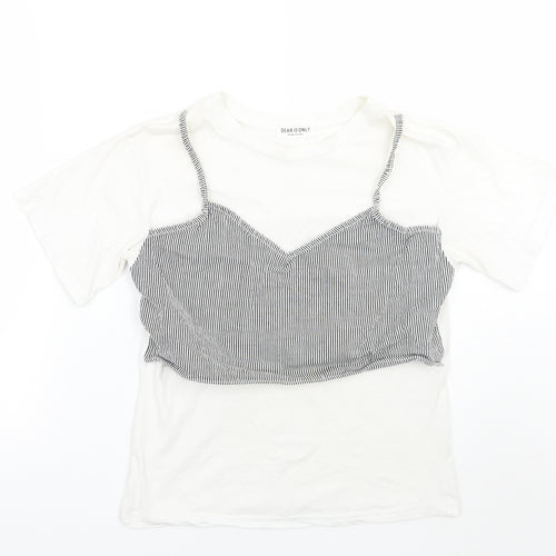 Dear is only Womens White   Basic T-Shirt Size S
