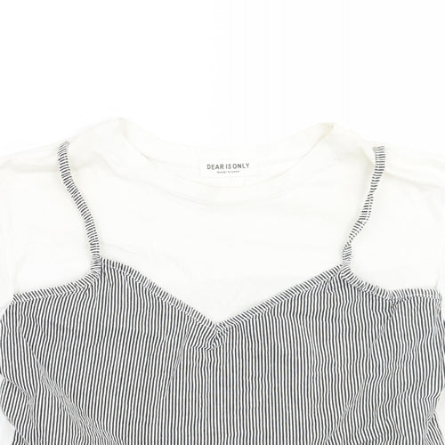 Dear is only Womens White   Basic T-Shirt Size S