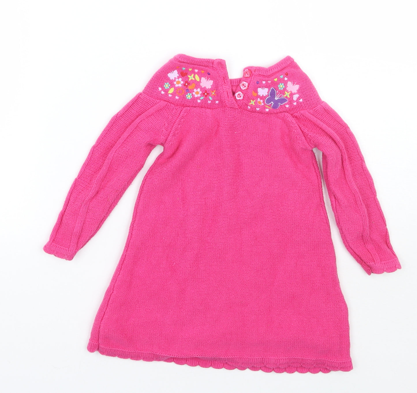 Butterfly Girls Pink Floral  A-Line  Size 9-12 Months