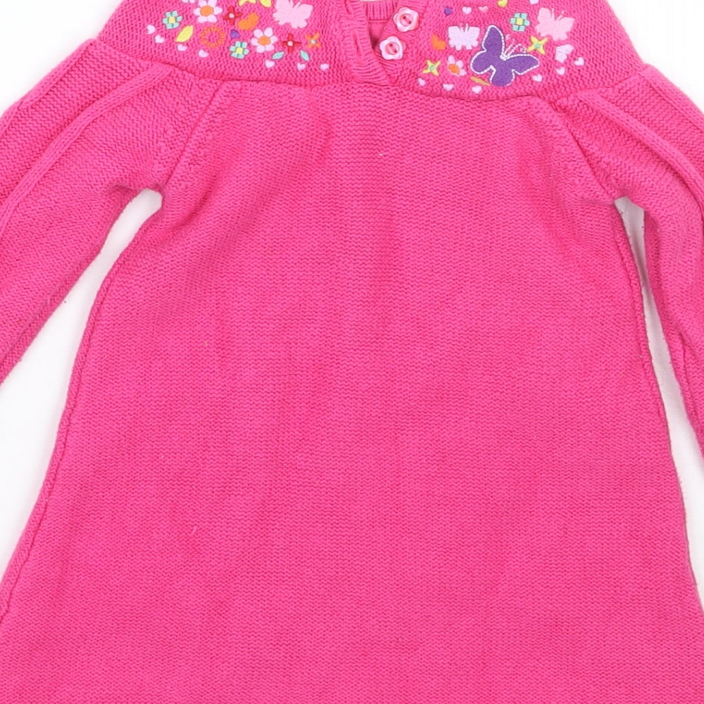 Butterfly Girls Pink Floral  A-Line  Size 9-12 Months