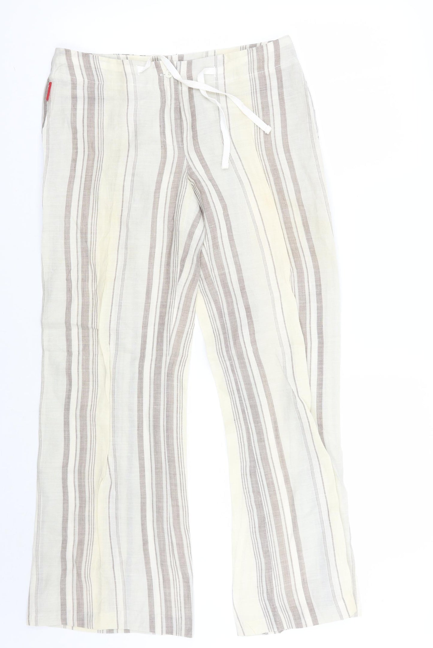 Influence Womens Ivory Striped  Sweatpants Trousers Size 32 L28 in