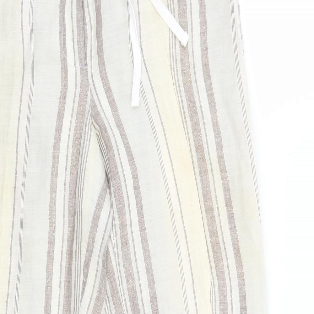 Influence Womens Ivory Striped  Sweatpants Trousers Size 32 L28 in