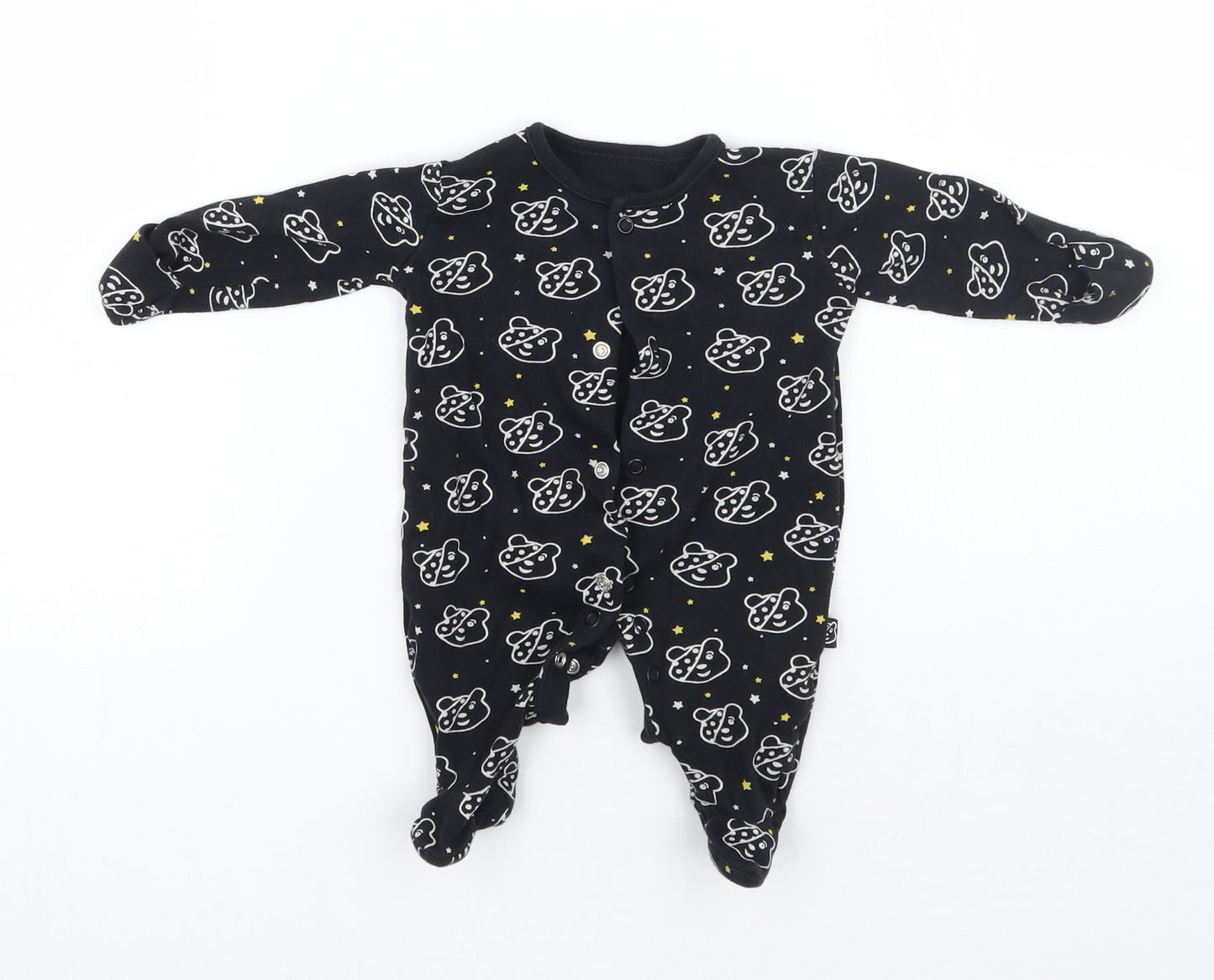 George Baby Black Geometric  Babygrow One-Piece Size Newborn  - children in need
