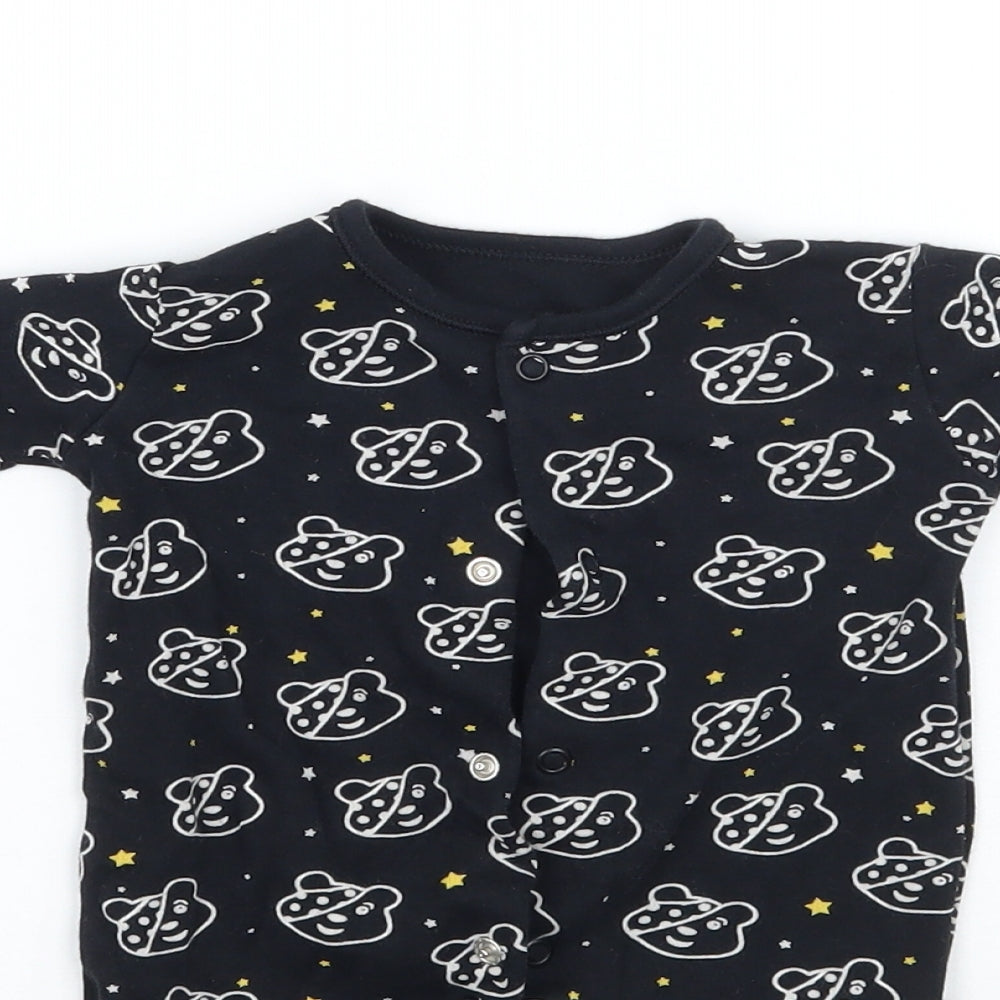 George Baby Black Geometric  Babygrow One-Piece Size Newborn  - children in need