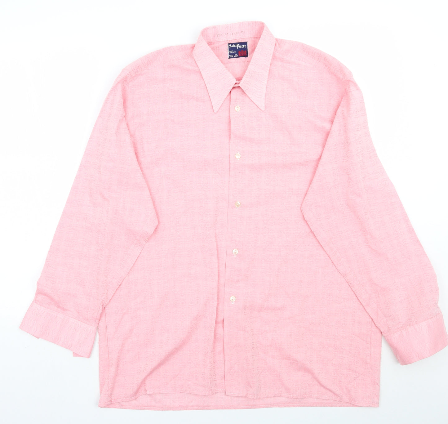 Saint pierre Mens Pink Geometric   Button-Up