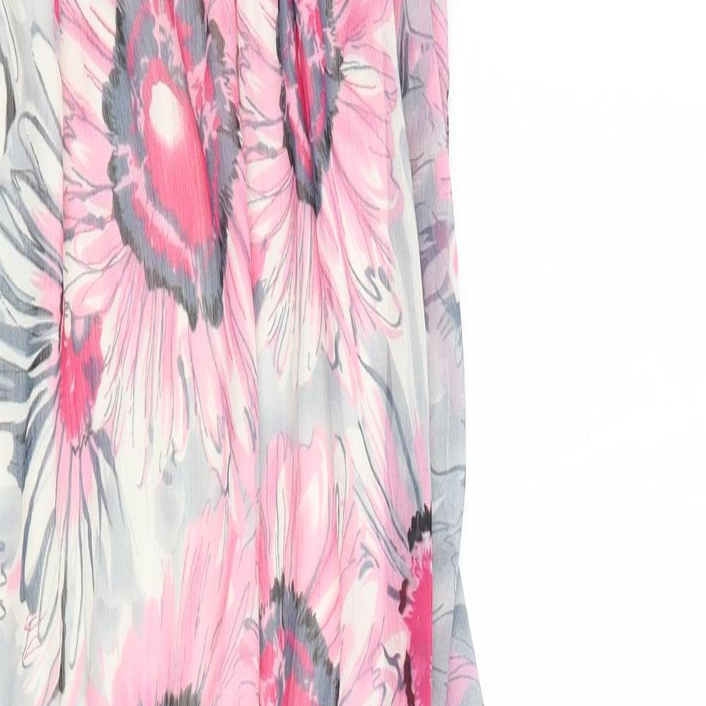 Mela Loves London Womens Pink Floral  A-Line  Size M