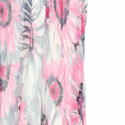 Mela Loves London Womens Pink Floral  A-Line  Size M
