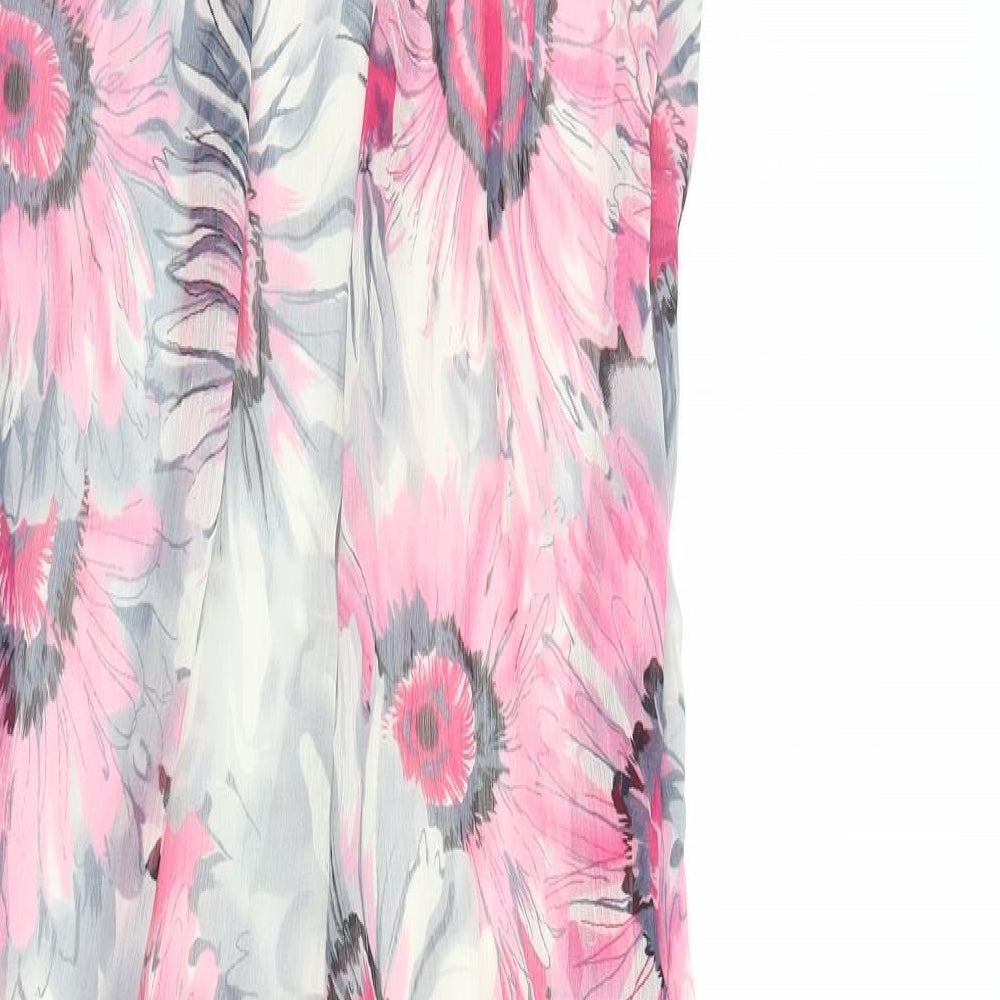 Mela Loves London Womens Pink Floral  A-Line  Size M