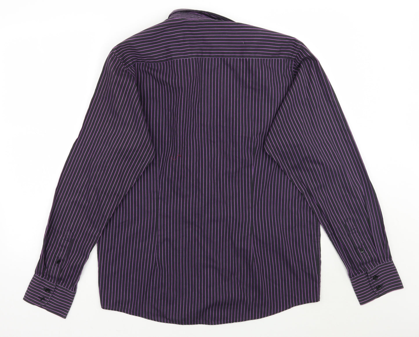 Cedar Wood State Mens Purple Striped   Button-Up Size L