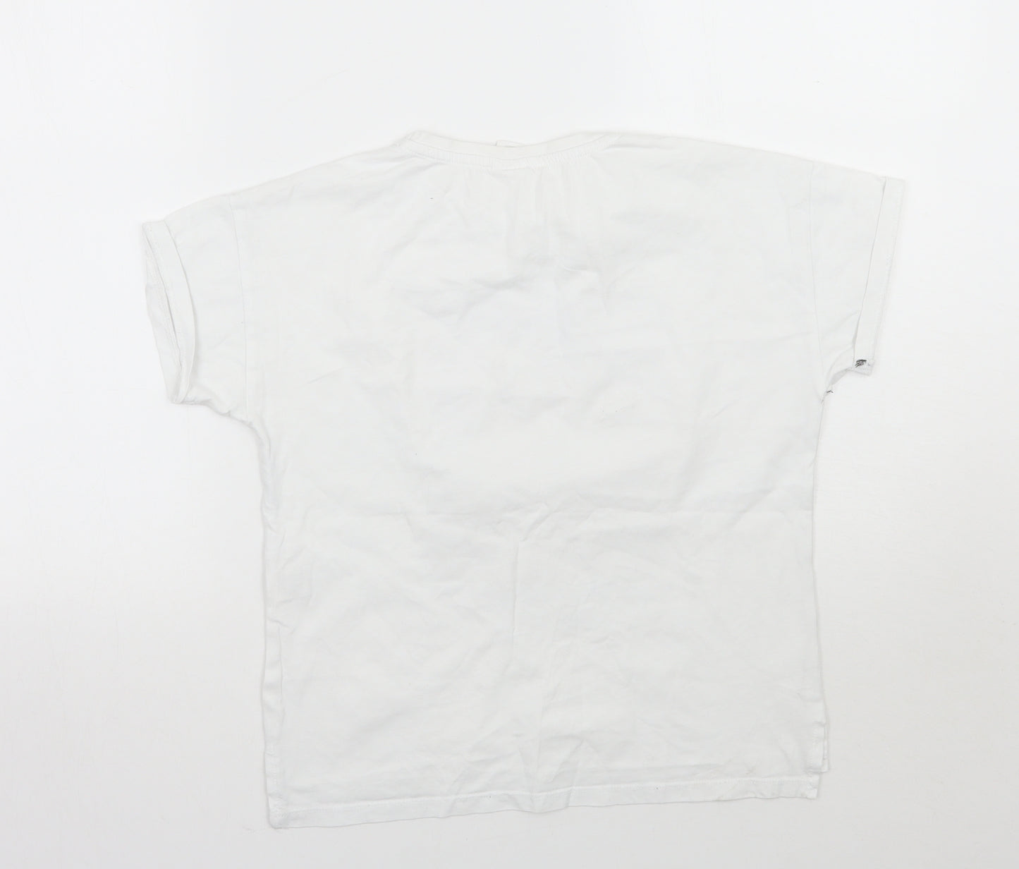Zar Girls White   Basic T-Shirt Size 10 Years