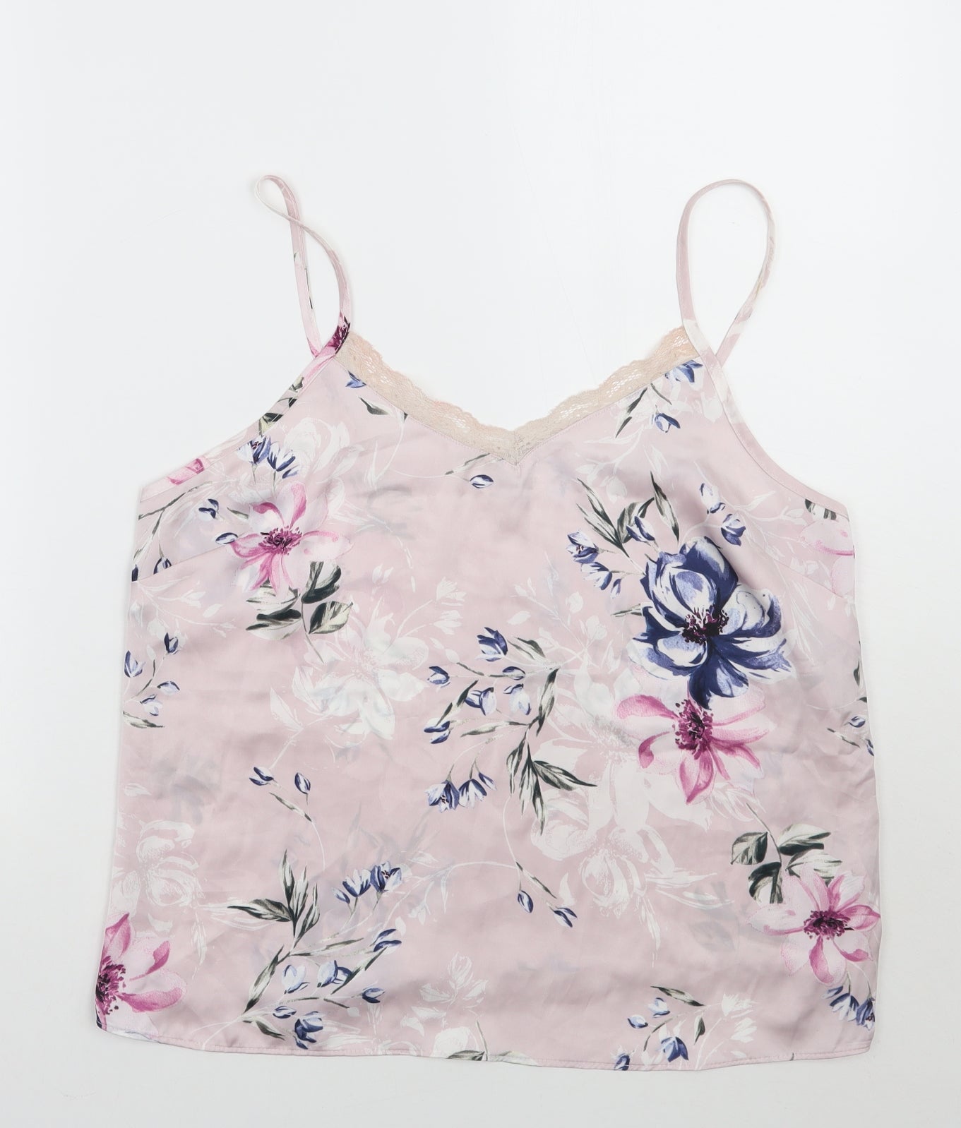 Secret Posessions Womens Pink Floral  Basic Tank Size 12