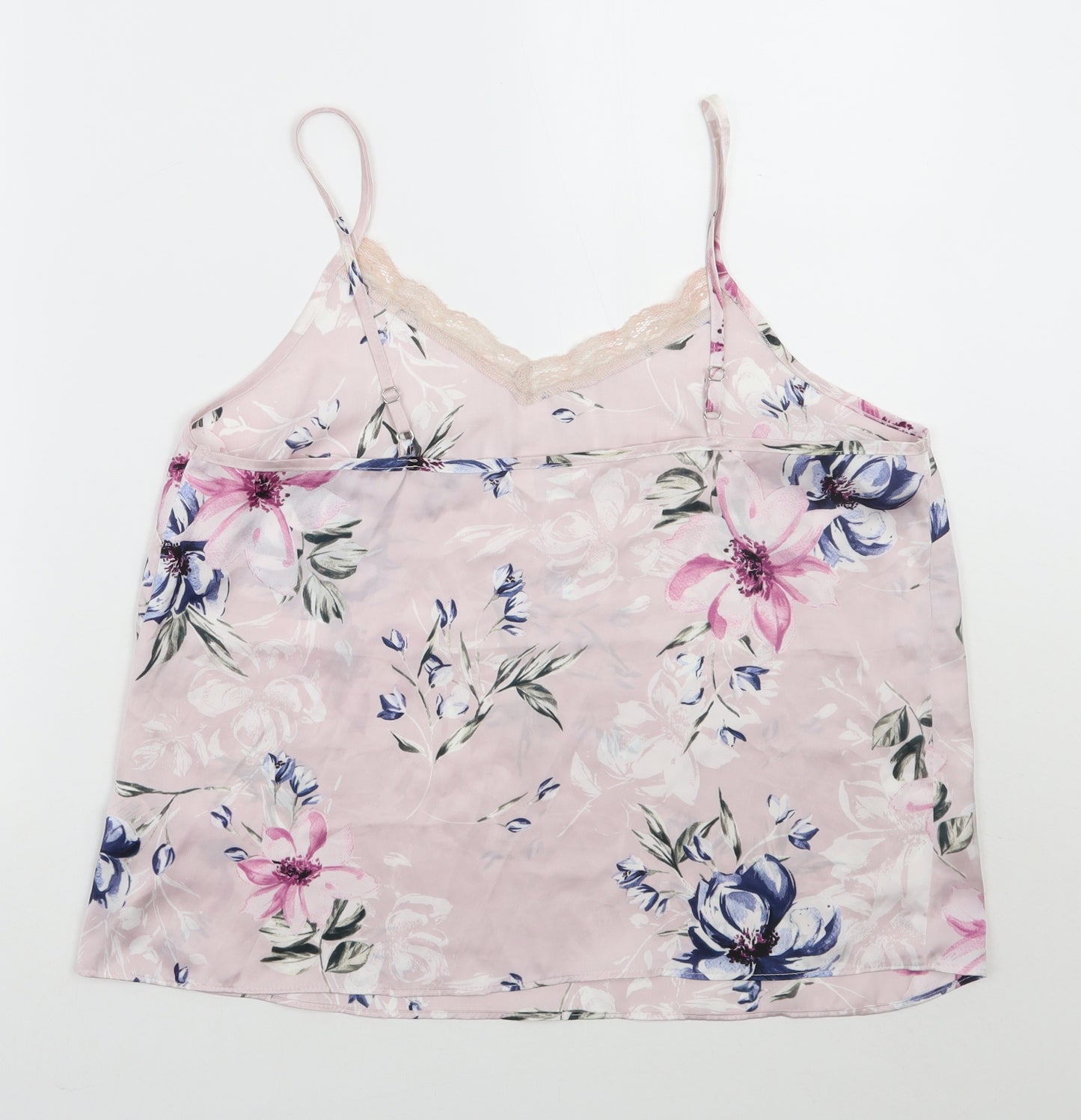 Secret Posessions Womens Pink Floral  Basic Tank Size 12