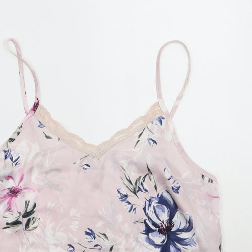 Secret Posessions Womens Pink Floral  Basic Tank Size 12