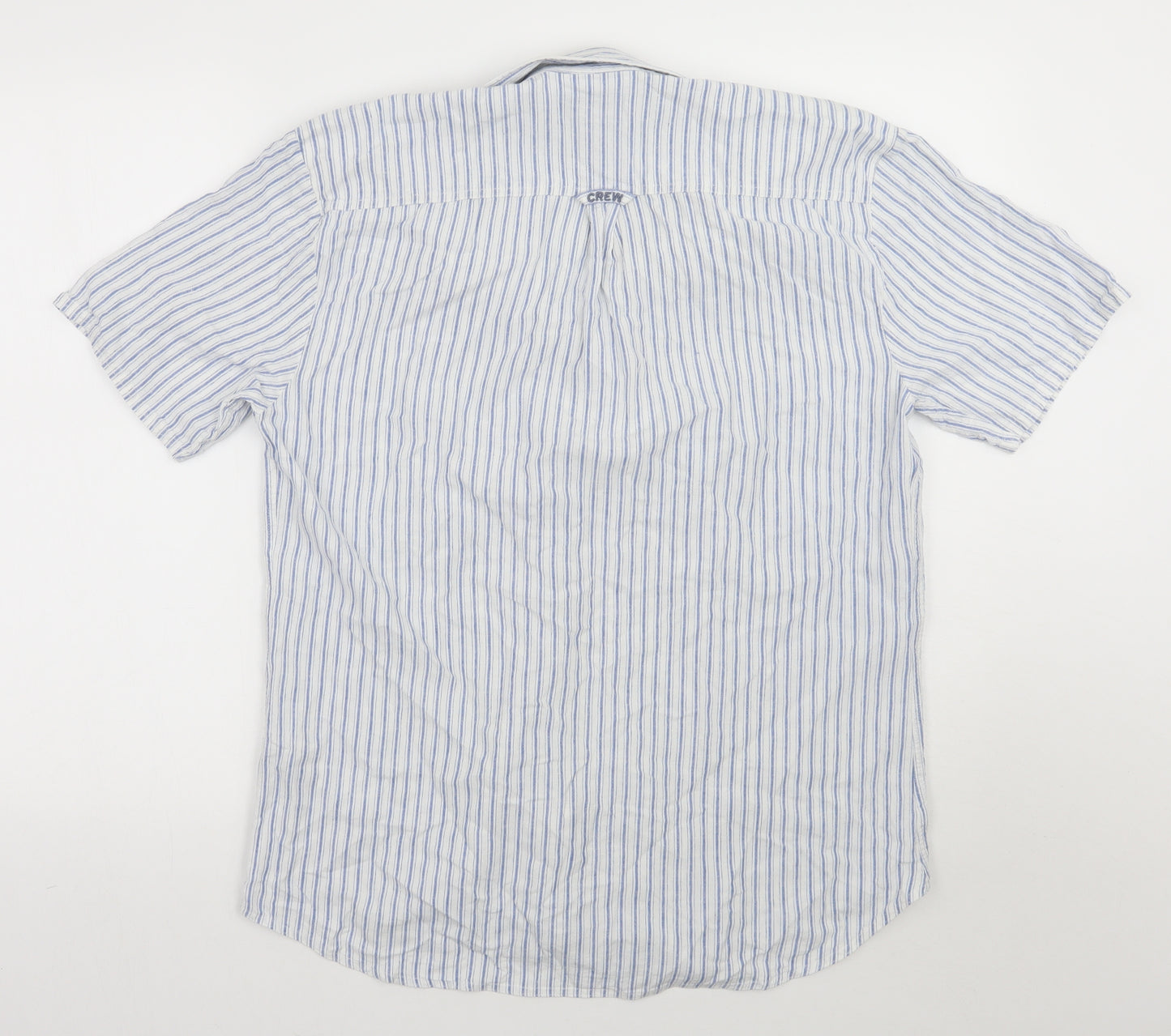 Crew Clothing Mens Blue Striped   Button-Up Size L