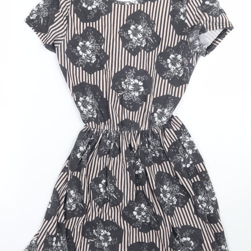 Topshop Womens Beige Floral  A-Line  Size 6