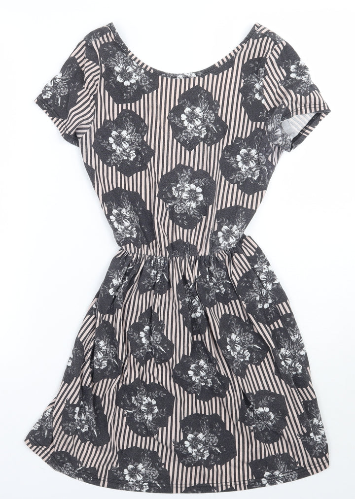 Topshop Womens Beige Floral  A-Line  Size 6