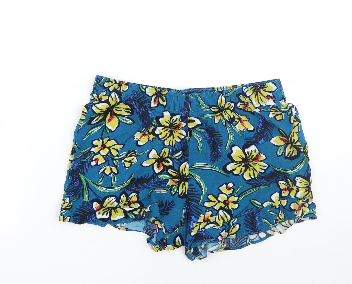 Papaya Womens Blue Floral  Bermuda Shorts Size 8