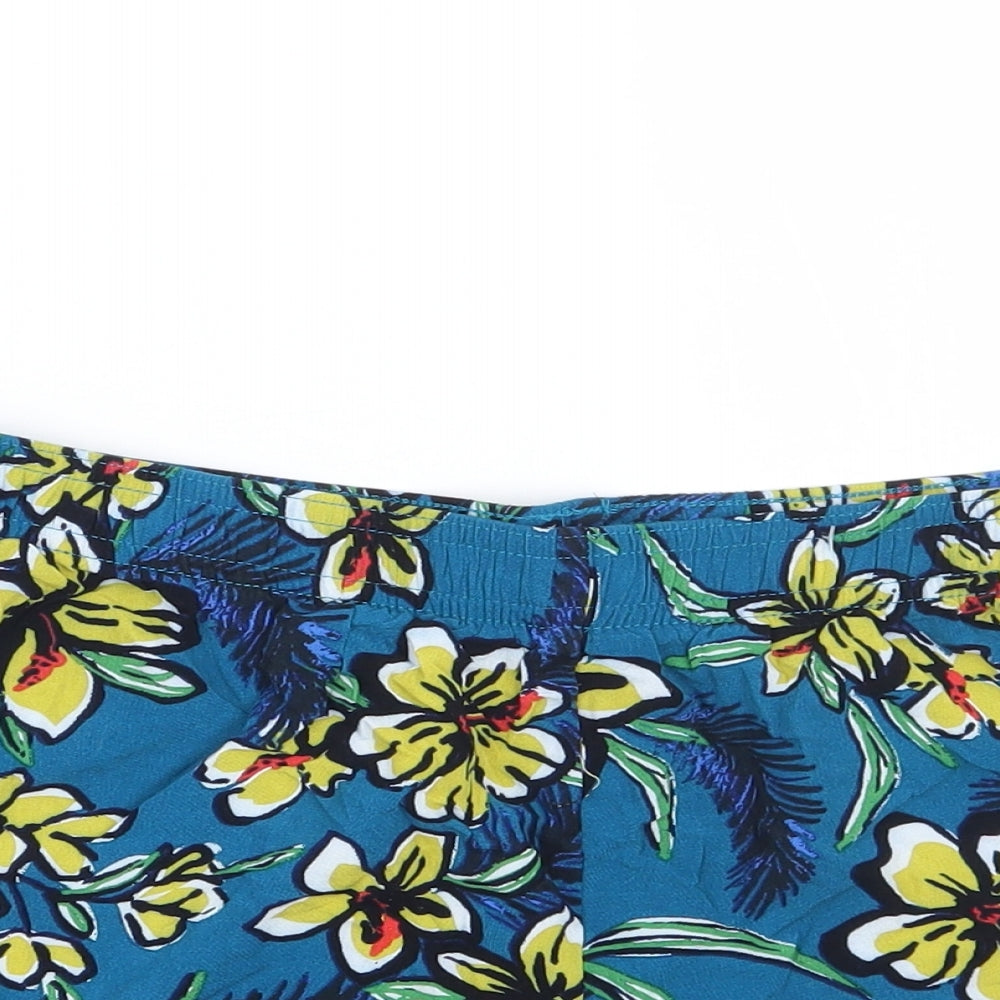 Papaya Womens Blue Floral  Bermuda Shorts Size 8