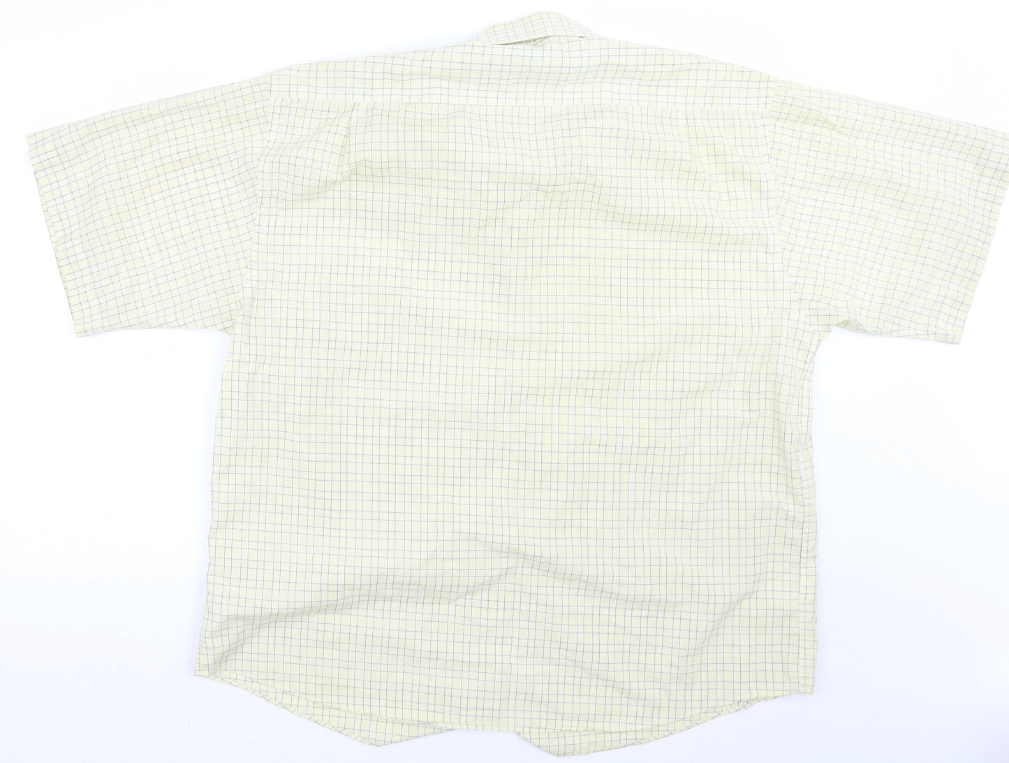 Simon taylor Mens Yellow Check   Button-Up Size 17