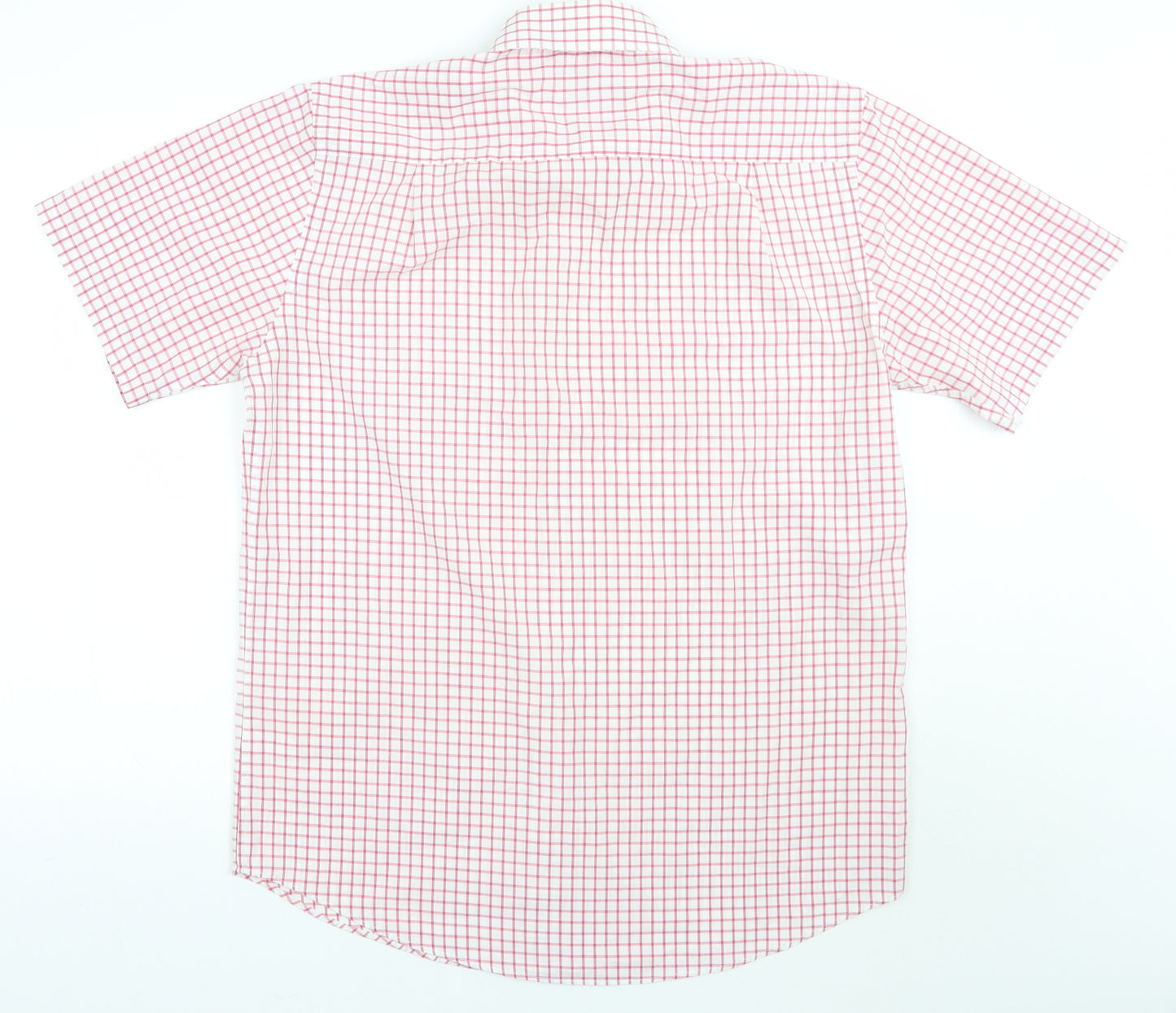 George Mens White Check   Button-Up Size 16