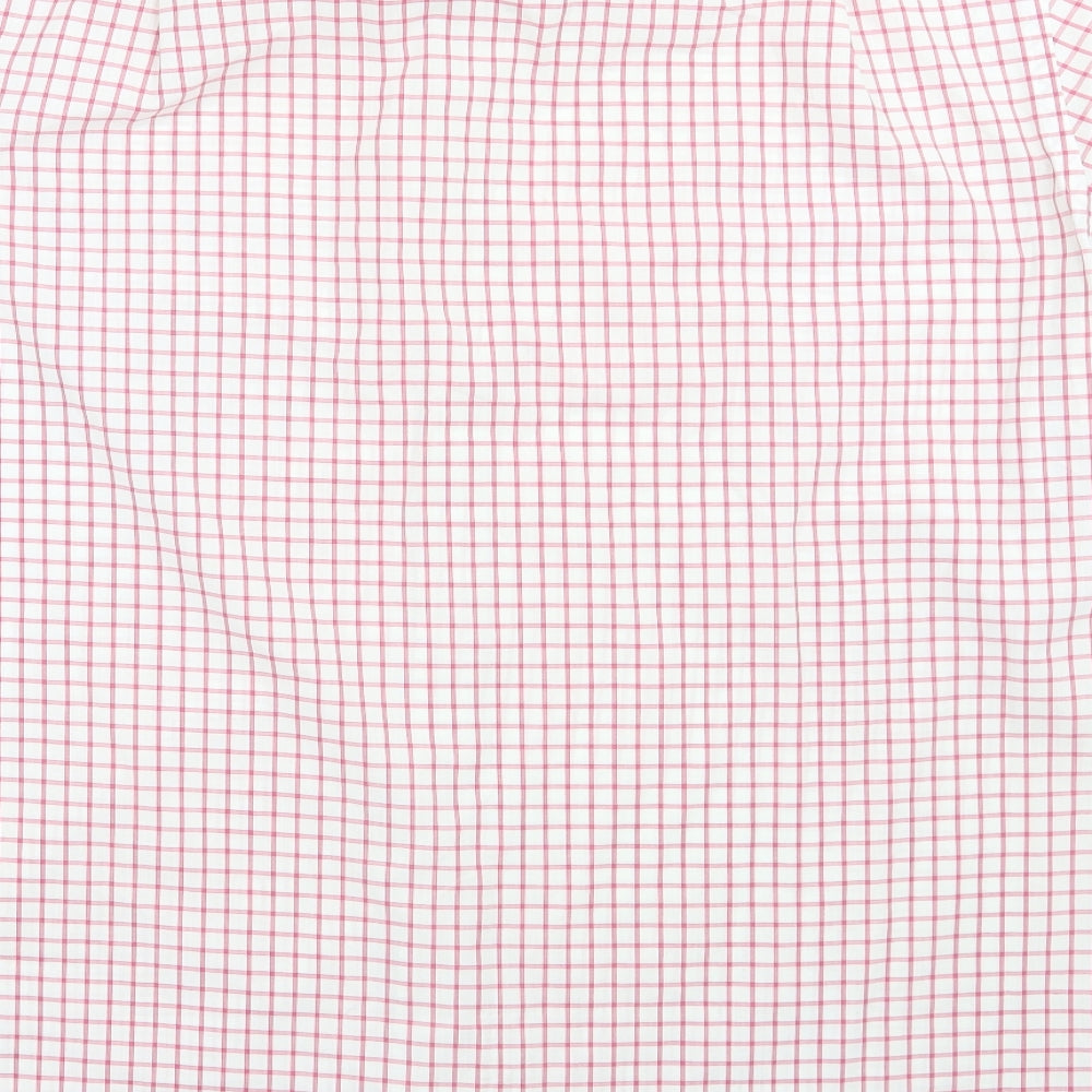 George Mens White Check   Button-Up Size 16