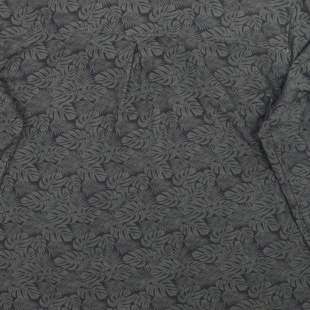 Bam Mens Green Floral   Button-Up Size L