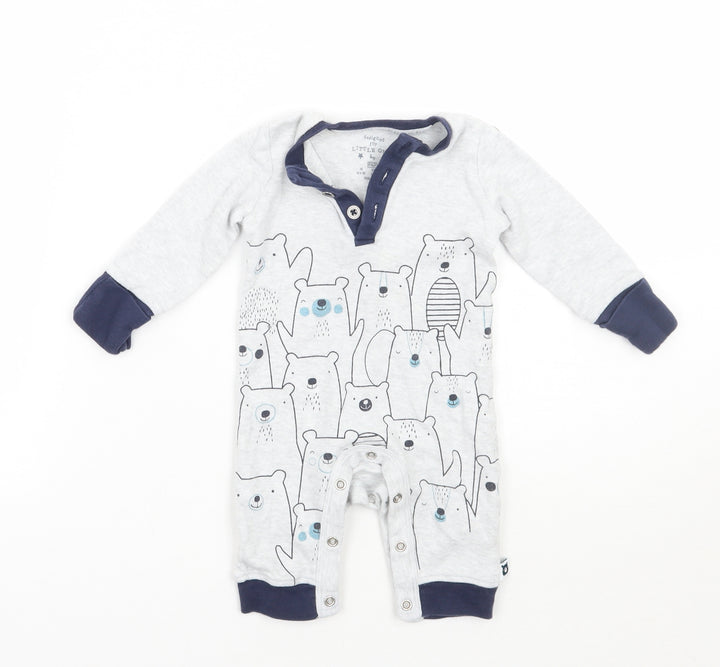 F&F Baby Grey Geometric  Babygrow One-Piece Size 0-3 Months