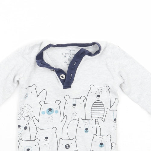 F&F Baby Grey Geometric  Babygrow One-Piece Size 0-3 Months