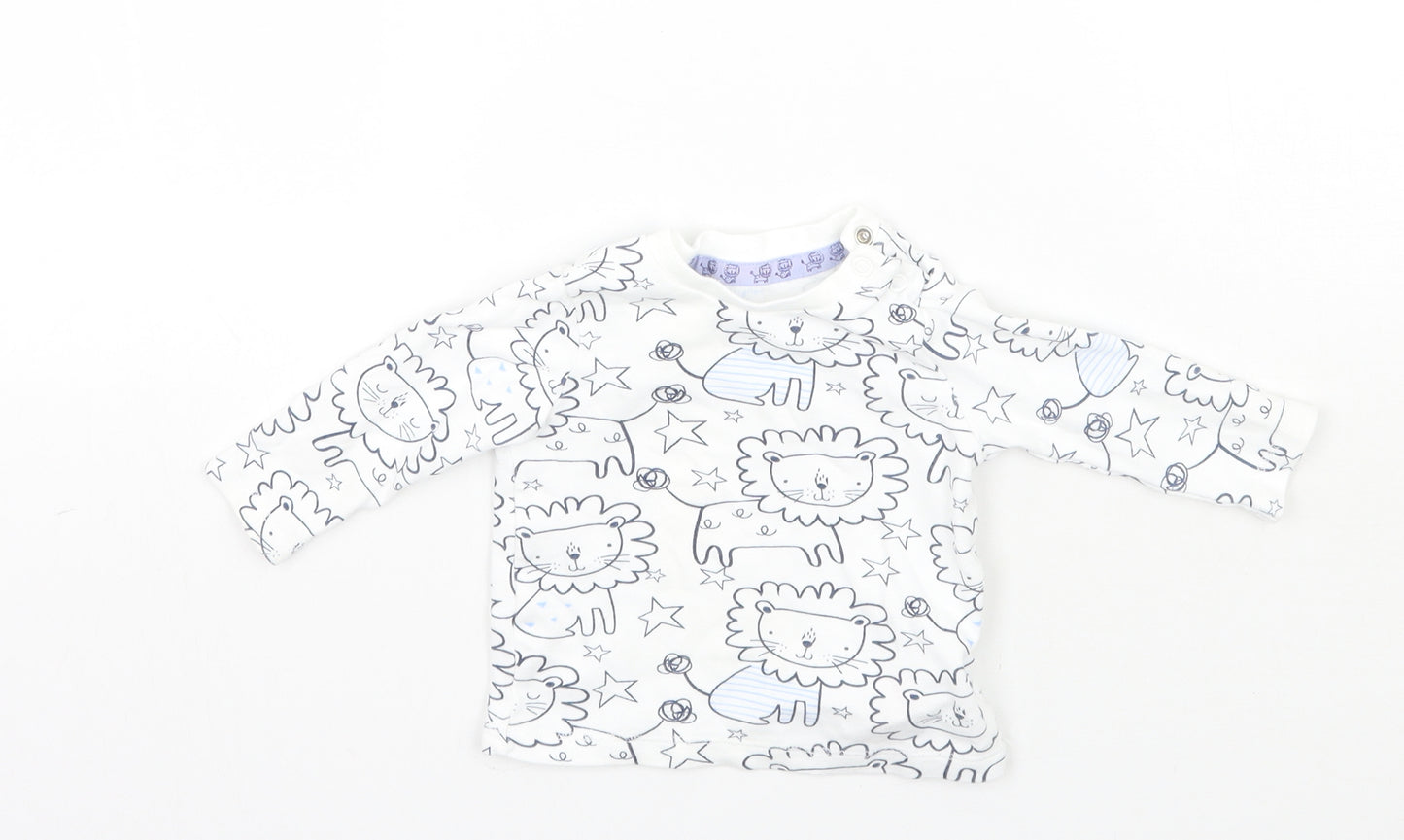 F&F Baby White Geometric  Basic T-Shirt Size 0-3 Months