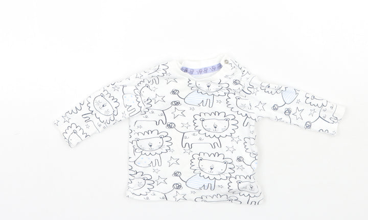 F&F Baby White Geometric  Basic T-Shirt Size 0-3 Months