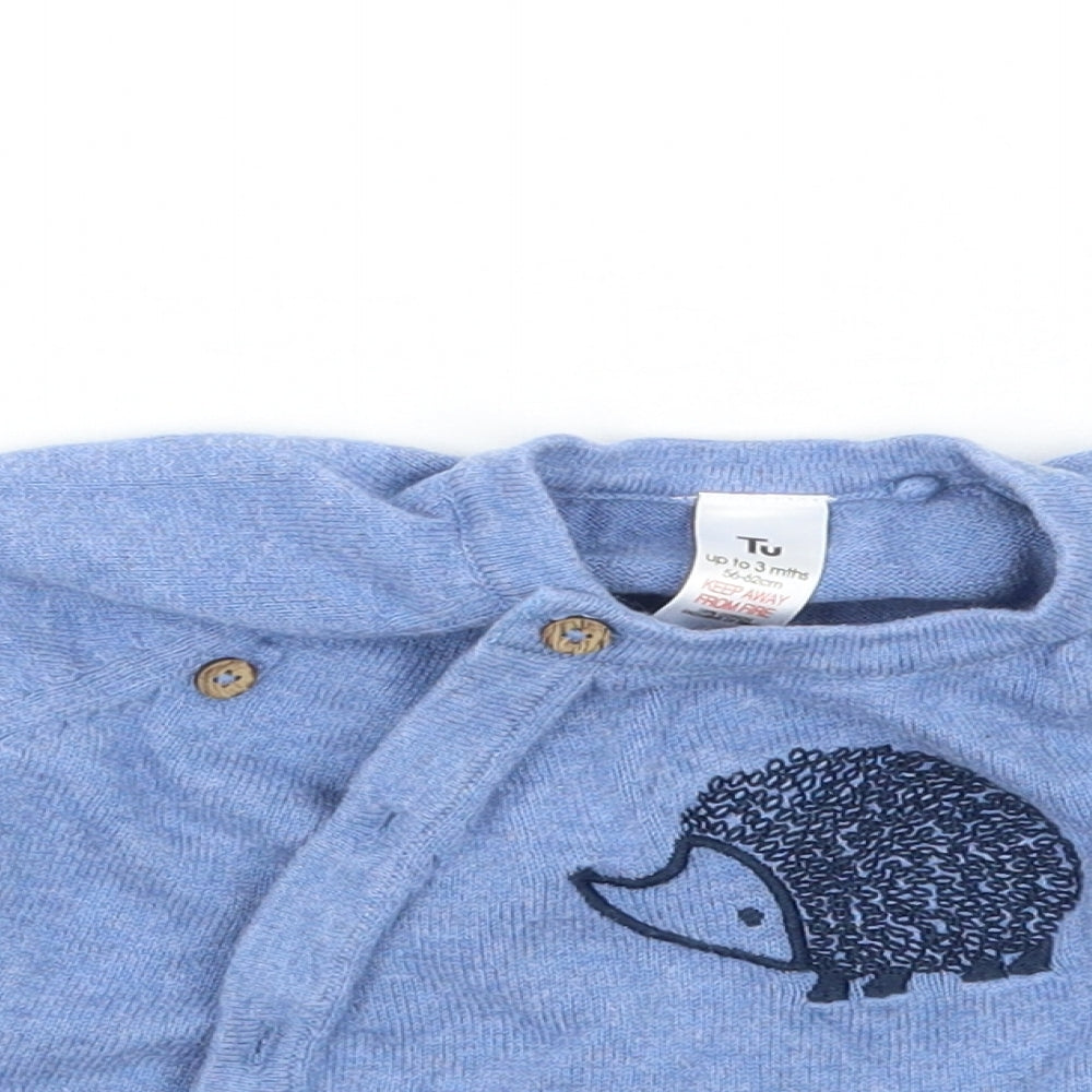 TU Girls Blue   Cardigan Jumper Size 0-3 Months